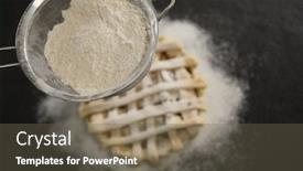  Presentation with bakery pie - Presentation theme featuring close-up-of-strainer-over background and a  colored foreground