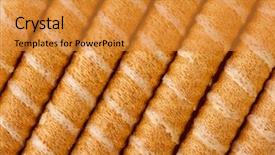  Presentation with wafer - Colorful slide set enhanced with close-up of striped wafer rolls background or texture backdrop and a gold colored foreground