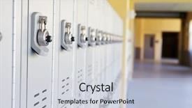  Presentation with combination lock - Amazing presentation having close up of student lockers backdrop and a light gray colored foreground
