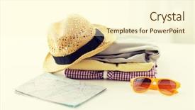  Presentation with travel - Slide set featuring close up of summer clothes background and a cream colored foreground