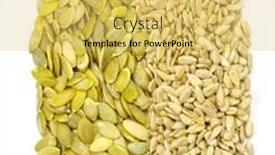  Presentation with pumpkin seeds - Colorful presentation design enhanced with close up of sunflower and pumpkin seeds backdrop and a yellow colored foreground