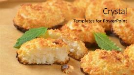  Presentation with baking cookies - Slide set consisting of close up of sweet coconut background and a gold colored foreground