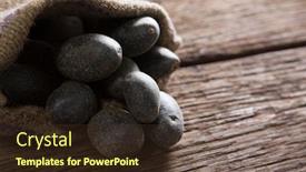  Presentation with spilling - Amazing theme having close-up of sweet potatoes spilling out from a sack backdrop and a tawny brown colored foreground