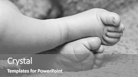 Presentation with sleeping baby - Beautiful PPT layouts featuring close-up of sweet sleeping newborn baby feet in b w backdrop and a gray colored foreground