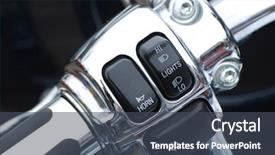  Presentation with switches - Amazing PPT theme having close-up of switches on a motorcycle handlebar backdrop and a ocean colored foreground