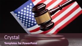  Presentation with court gavel - PPT theme enhanced with close-up-of-symbol background and a tawny brown colored foreground