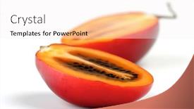  Presentation with background - Audience pleasing presentation theme consisting of close-up-of-tamarillo backdrop and a white colored foreground