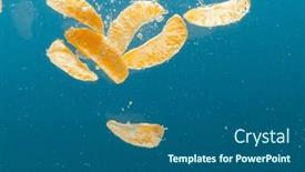  Presentation with fruit water - Presentation theme having close-up-of-tangerine-segments and a ocean colored foreground