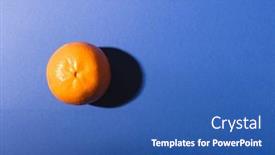  Presentation with blue food - Slide deck consisting of close-up-of-tangerine and a  colored foreground