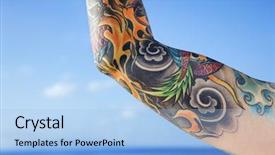  Presentation with maui - Beautiful presentation featuring close up of tattooed woman's arm with pacific ocean in background in maui hawaii usa backdrop and a light blue colored foreground