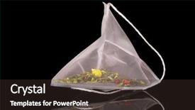 Presentation with black tea - PPT layouts featuring close-up of tea bag on black background background and a wine colored foreground