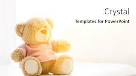  Presentation with teddy bear - Slide set featuring close-up-of-teddy-bear background and a white colored foreground