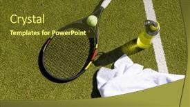  Presentation with active lifestyle - Presentation enhanced with close-up-of-tennis-ball background and a  colored foreground