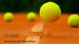  Presentation with tennis - Presentation design with close-up-of-tennis-ball background and a gold colored foreground