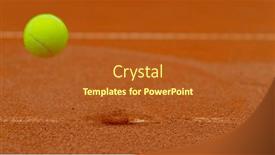  Presentation with tennis - Slide set having close-up-of-tennis-ball background and a red colored foreground