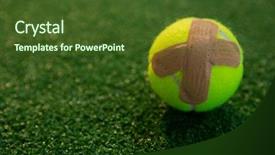  Presentation with tennis - Colorful presentation theme enhanced with close up of tennis ball backdrop and a tawny brown colored foreground