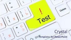  Presentation with drugs alcohol test - Amazing PPT layouts having close up of test keyboard backdrop and a sky blue colored foreground