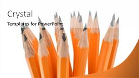  Presentation with pencils - PPT theme featuring close-up-of-test-pencils background and a white colored foreground