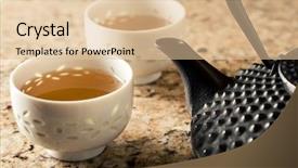  Presentation with granite - Presentation theme with close up of tetsubin tea background and a lemonade colored foreground