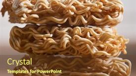  Presentation with instant noodle - Audience pleasing theme consisting of close-up-of-textured backdrop and a tawny brown colored foreground