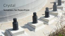  Presentation with wind turbines - Colorful PPT theme enhanced with close-up-of-the-base backdrop and a light gray colored foreground