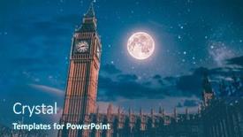  Presentation with clock face - Beautiful slides featuring close-up-of-the-clock backdrop and a ocean colored foreground