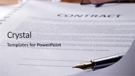  Presentation with contract - Beautiful PPT theme featuring close-up of the contract backdrop and a light gray colored foreground