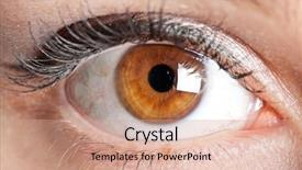  Presentation with eye - Presentation theme enhanced with close-up of the eye background and a coral colored foreground