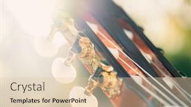  Presentation with classical guitar - PPT theme consisting of close-up-of-the-guitar background and a  colored foreground