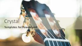  Presentation with strings - Theme enhanced with close-up-of-the-guitar background and a  colored foreground