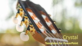  Presentation with classical guitar - Presentation having close-up-of-the-guitar and a tawny brown colored foreground