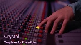  Presentation with recording studio - Beautiful PPT theme featuring close-up-of-the-hand backdrop and a wine colored foreground