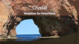  Presentation with rock - Cool new slide deck with perce in perce city gaspesie backdrop and a tawny brown colored foreground