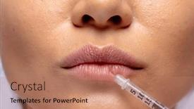  Presentation with aging skin - Slide set featuring close-up-of-the-lips and a coral colored foreground