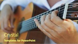  Presentation with classical - PPT theme with close-up-of-the-musician background and a tawny brown colored foreground