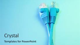  Presentation with network cable - Slide deck enhanced with close up of the network cable background and a arctic colored foreground