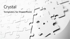  Presentation with puzzle pieces flying - Beautiful presentation theme featuring close up of the pieces backdrop and a  colored foreground