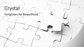  Presentation with puzzle pieces flying in - Audience pleasing presentation consisting of close up of the pieces backdrop and a white colored foreground