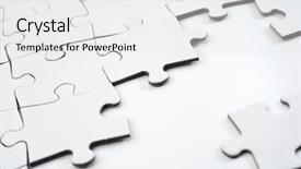  Presentation with puzzle pieces - Presentation theme featuring close up of the pieces background and a white colored foreground