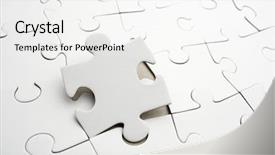  Presentation with puzzle pieces - PPT theme featuring close up of the pieces background and a white colored foreground