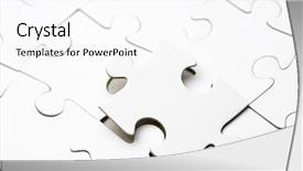  Presentation with puzzle pieces flying in - Beautiful theme featuring close up of the pieces backdrop and a white colored foreground