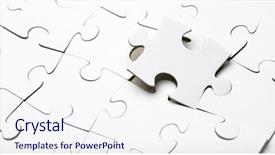  Presentation with puzzle pieces flying in - Slides consisting of close up of the pieces background and a sky blue colored foreground