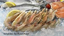  Presentation with prawn - Presentation design consisting of close-up-of-the-prawn background and a coral colored foreground