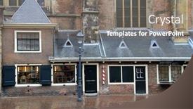  Presentation with european church - PPT theme featuring close-up-of-the-side background and a gray colored foreground