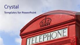  Presentation with britain - Theme enhanced with close up of the top of a classic red london telephone box in the city of westminster london england great britain background and a lemonade colored foreground