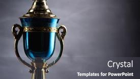  Presentation with trophy - Beautiful slide deck featuring close-up-of-the-trophy backdrop and a dark gray colored foreground