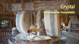  Presentation with mechanics - Presentation theme featuring close up of the windmill background and a tawny brown colored foreground