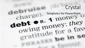  Presentation with dictionary - Amazing presentation theme having close up of the word debt from a dictionary backdrop and a light gray colored foreground