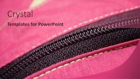  Presentation with pink - PPT theme with close-up-of-the-zipper background and a coral colored foreground
