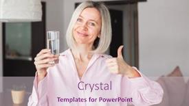  Presentation with healthy drink - Presentation theme featuring close-up-of-thirsty-adult background and a lemonade colored foreground